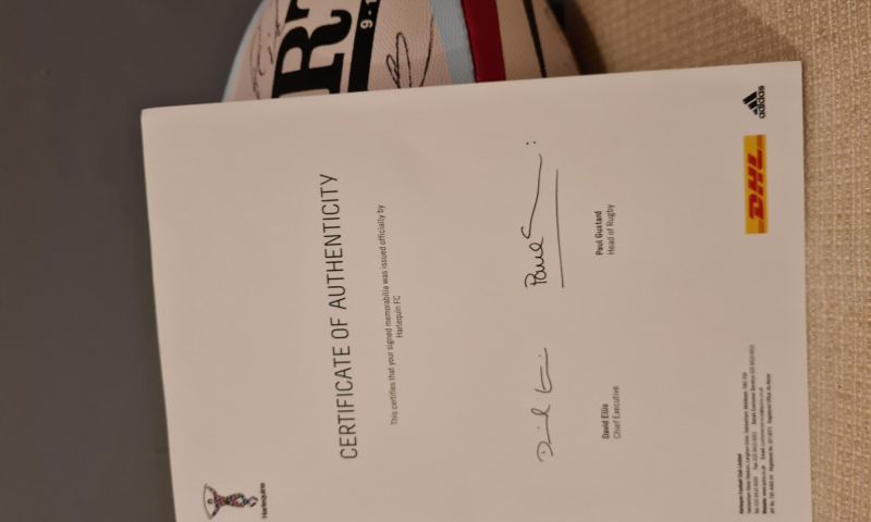 Harlequins Rugby Ball, signed by the squad