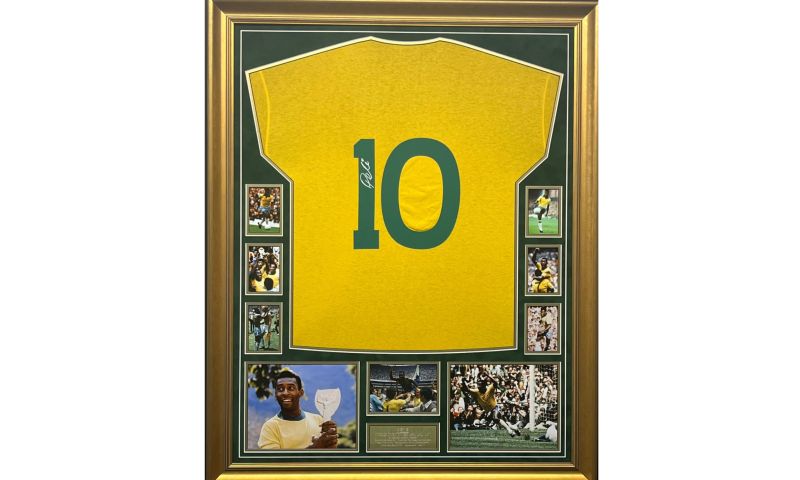 Pele Signed Brazil Shirt