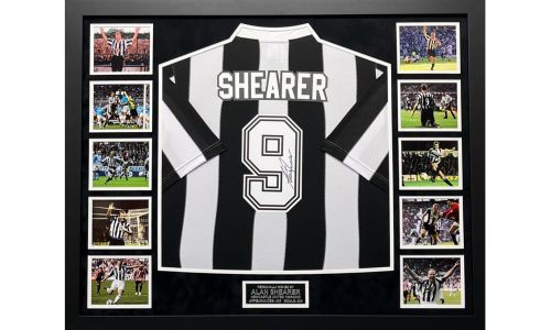 Framed Signed Alan Shearer Newcastle United Shirt