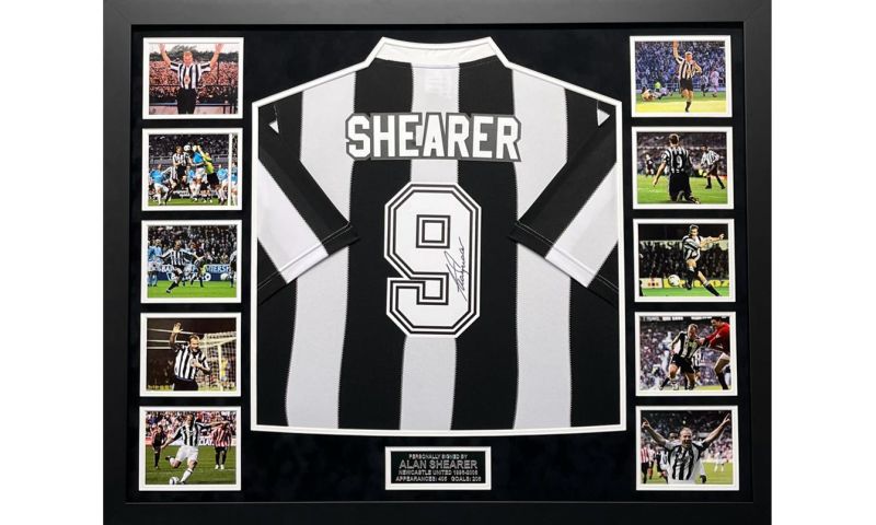 Framed Signed Alan Shearer Newcastle United Shirt