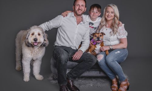 A bespoke dog photography session including a desktop framed photo