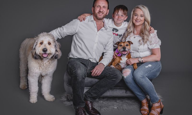 A bespoke dog photography session including a desktop framed photo