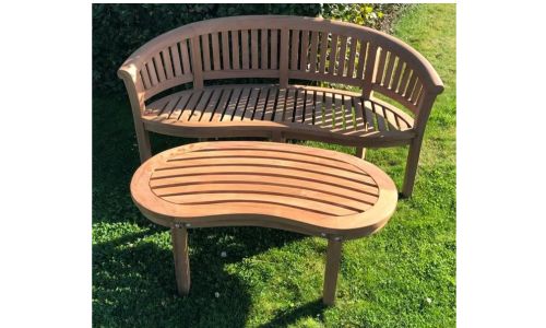 Outdoor bench and table