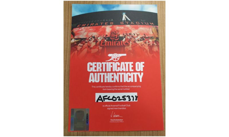 Arsenal Football Shirt signed by the current Arsenal FC Team