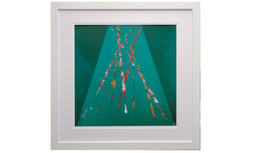 LIVE AUCTION - Impact Art created and Signed by Shane Warne Framed in White