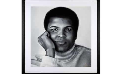 LIVE AUCTION - Limited edition signed Muhammad Ali by artist Sheena Randerwala.