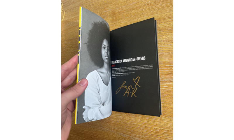 Fully signed cast program from The Duke of York Theatre’s production of Romeo & Juliet (2024), starring Tom Holland (Spider-Man), Francesca Amewudah-Rivers (Sex Education) & Freema Agyeman (Doctor Who)