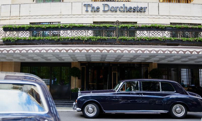 Dinner with Biggins for three guests at The Dorchester Grill with wine