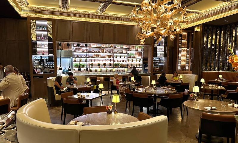 Dinner with Biggins for three guests at The Dorchester Grill with wine